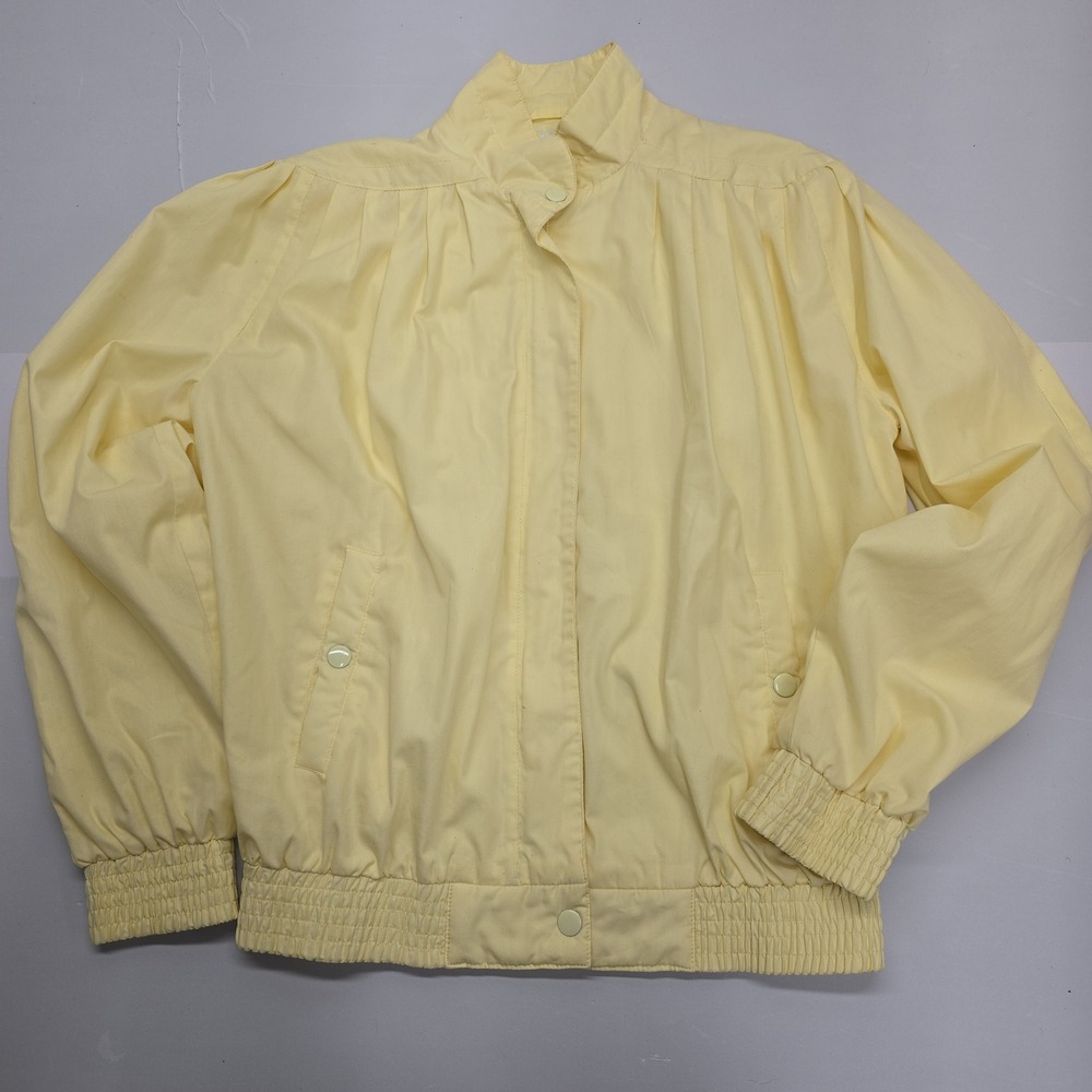Brass Plum Nordstrom Vintage Womens Small Yellow Bomber Windbreaker Jacket S
